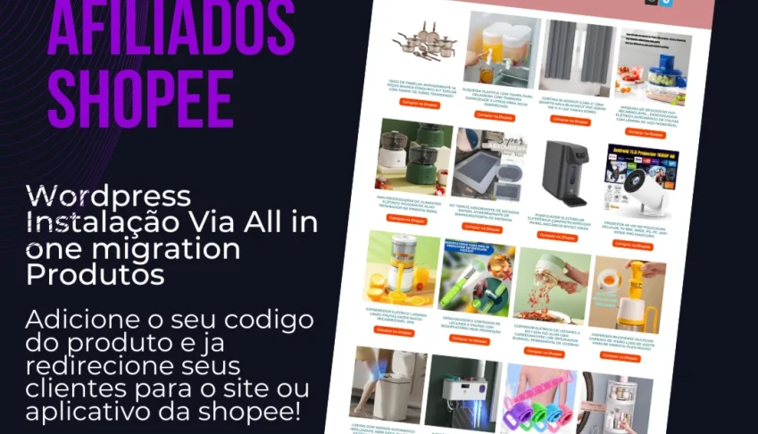Site Pronto para Afiliados Shopee – Fácil Instalação!