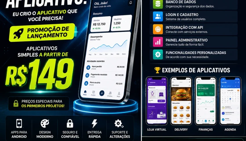 🚀 Crie Seu Próprio Aplicativo Por Apenas R$149! 📱🔥