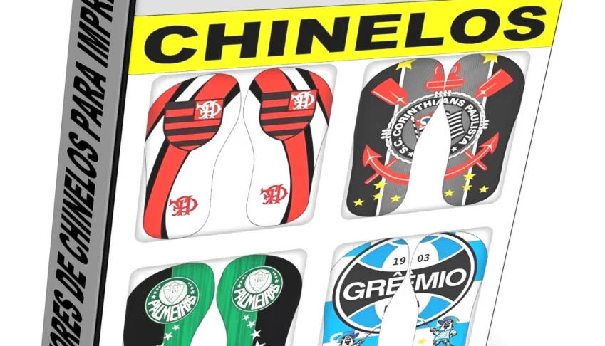 Vetores Chinelo Times Futebol Sublimação Pronta P/ Imprimir