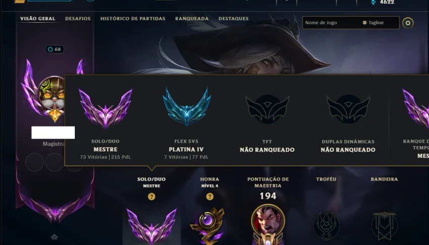Mestre com 80 Champs e 15 Skins ( 215 PDL )