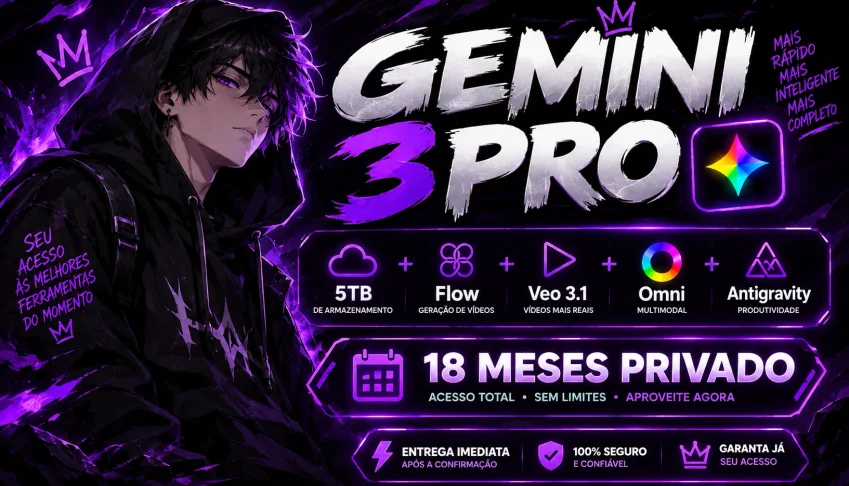 Gemini Pro + Antigravity + Flow 18 mes/30 dias de garantia!