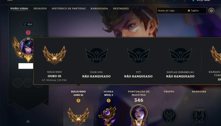 Conta Ouro 2 com 135 Champs e 91 Skins ( MONO ADC )