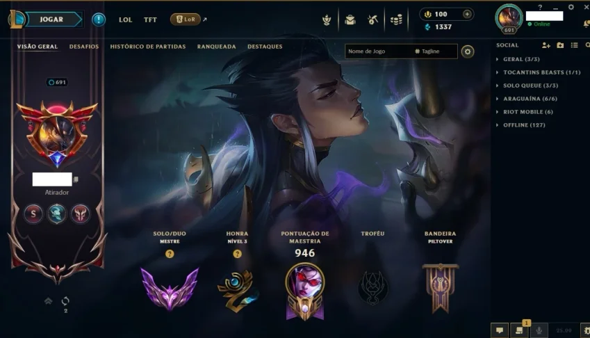 Conta lol mestre