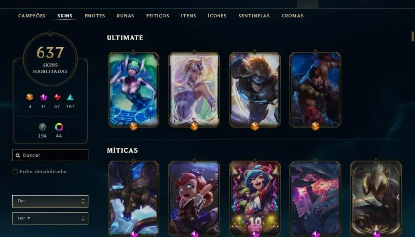 Conta De Lol - Todos Os Campeões - 600 Skins +