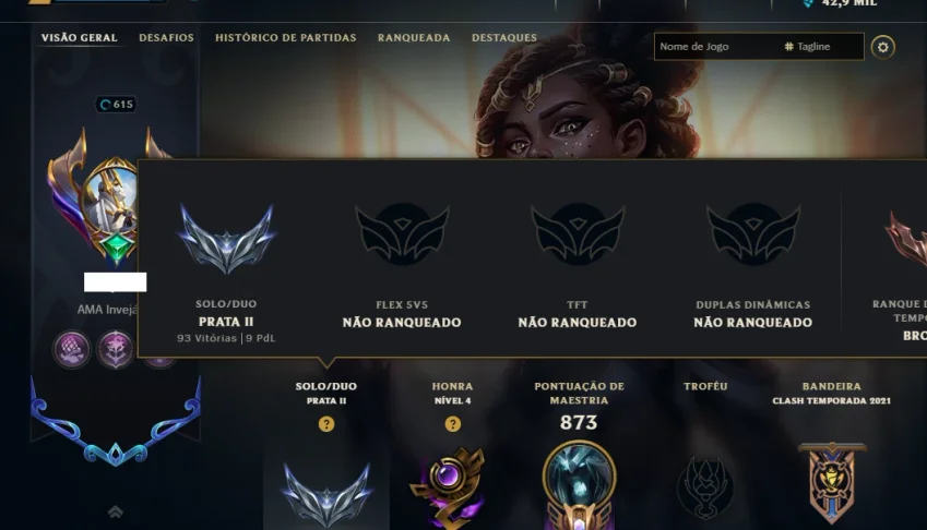 Prata 2 com TODOS os Champs e 257 Skins ( JG / SUP / MID )