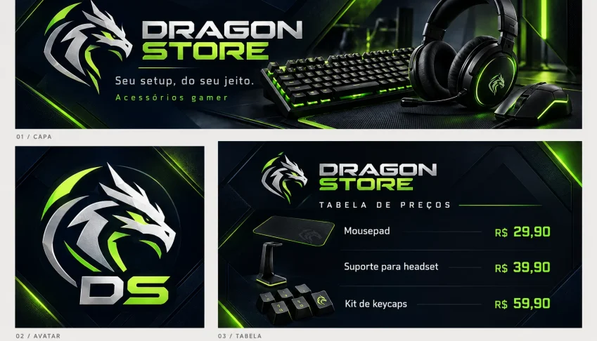 Kit Visual para Sua Loja | Capa, Avatar e Tabela de Preços