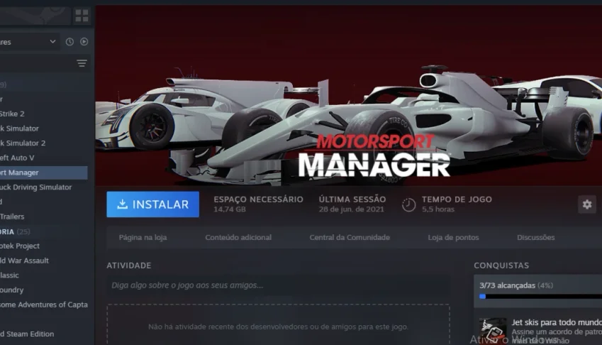 Motosport Manager Steam conta