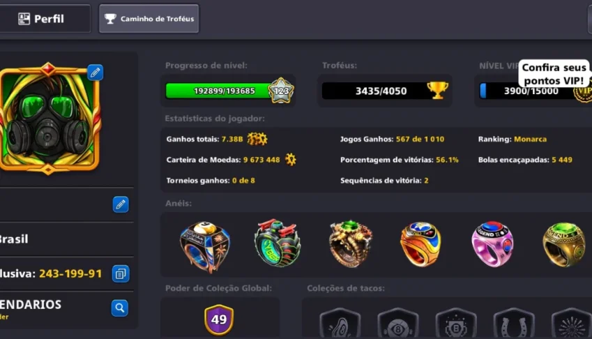 conta de 8ball pool