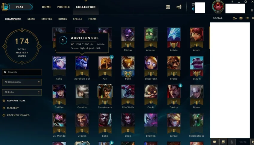 Venda conta de League of Legends lv 31 (Unranked) (75 skins)