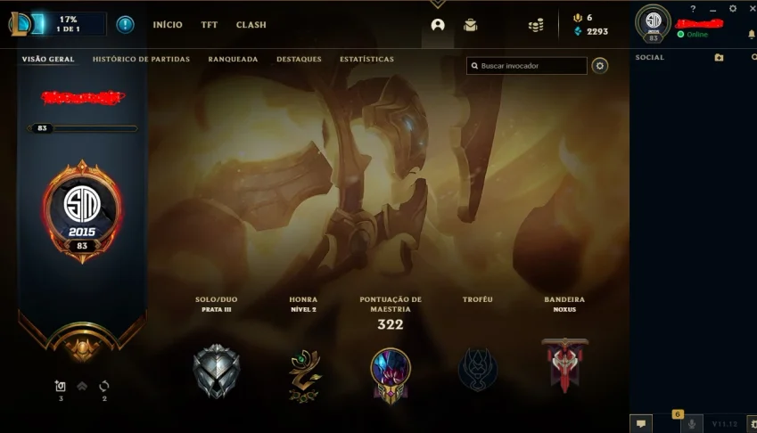 Conta de LOL desde de 2014 com +41 Skins habilitadas