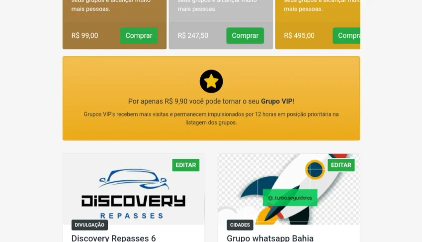 Ferramenta de impulsionamento de grupos whatsapp alcance