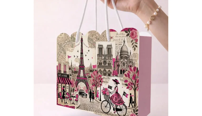 Kit 15 Sacolinhas Paris Bicicleta - Pegue e Monte