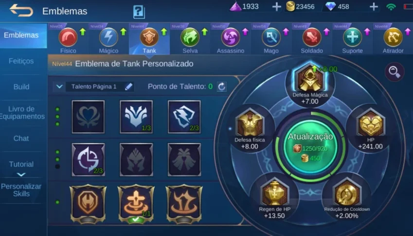 Vendo conta Mobile Legends com 50 Heroe +44 skins + 450 Dima
