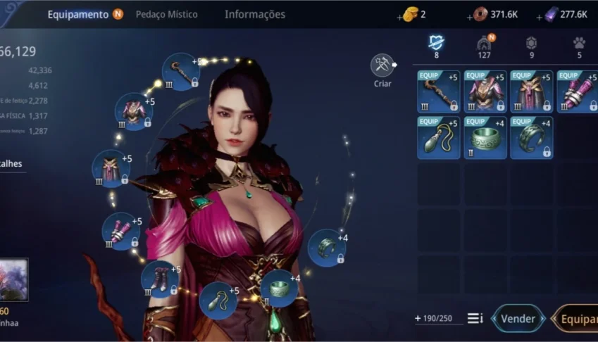 VENDO CONTA MIR4, SA61,66k Power,muito material de craft