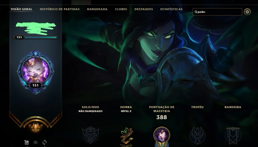 CONTA DE LOL LVL 151 COM MMR DE GOLD