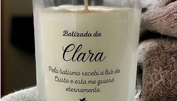 Vela de Batizado Personalizada