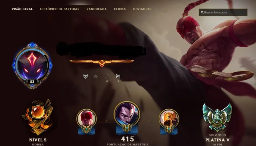Conta lol Platina 5