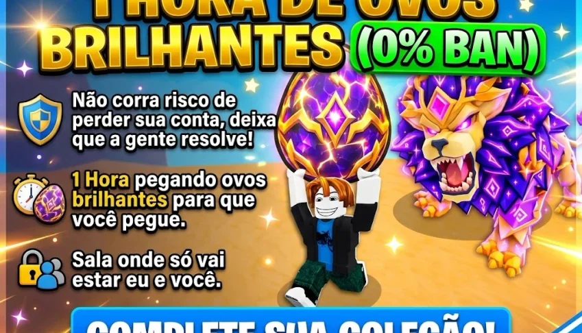 1 hora de OVOS BRILHANTES em roube um ovo (ROBLOX)
