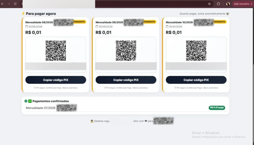 Script de Cobrança por Carnê com Baixa Automática via PIX MP