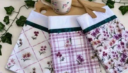 Kit com 3 Panos de Prato Orquídeas