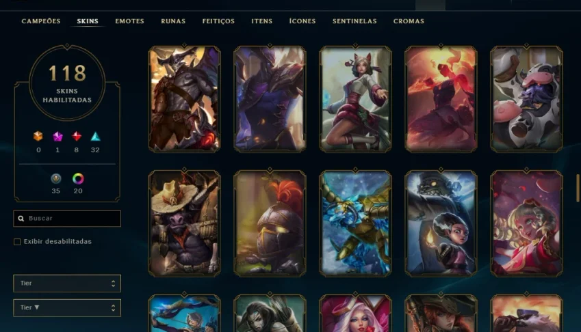 conta lol diamante IV 118 skins com 17k de EA