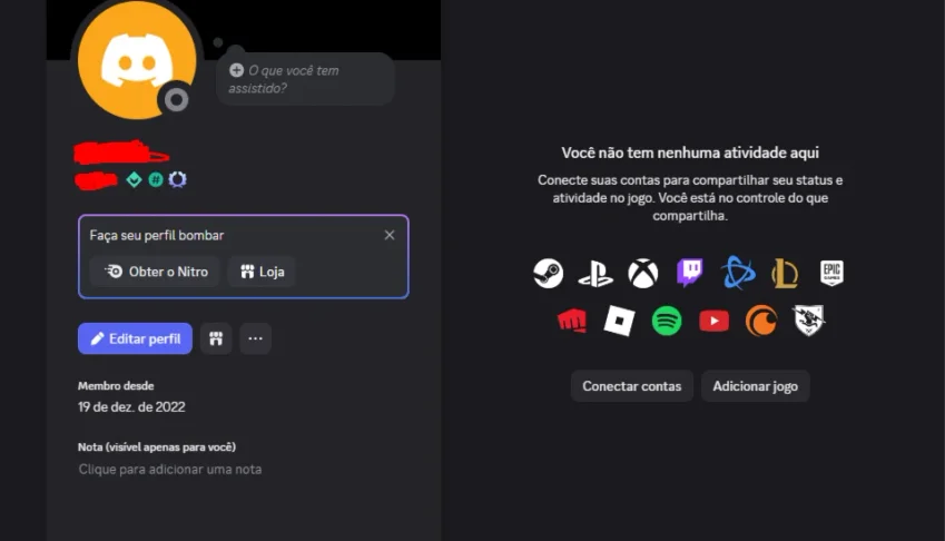 Conta discord com insígnia originalmente 2022