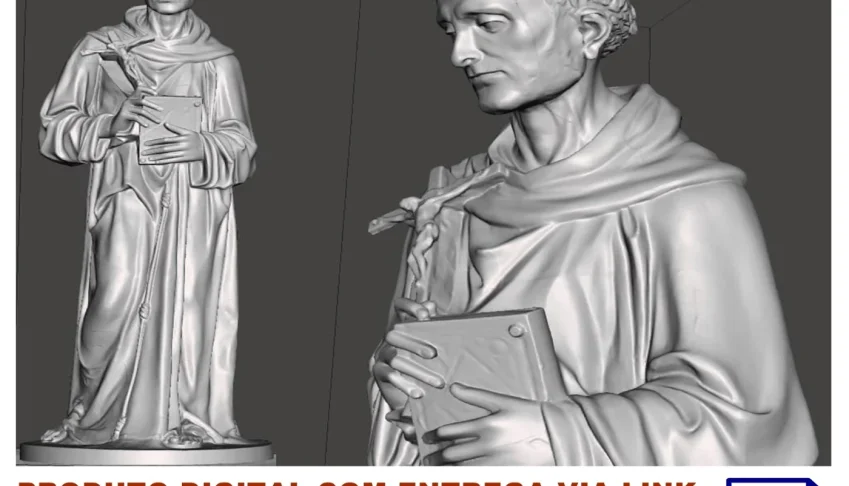 STL Para Impressão 3D - Frade Francisco de Assis