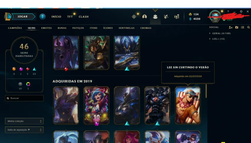 Conta lol nivel 189