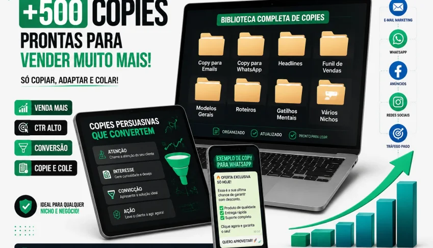 ♻️ +500 Copies Prontas Para Vender Muito Mais 🚀