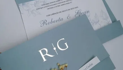 Convite de Casamento Azul Serenity