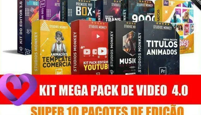 Kit Mega Pack Edição De Video 4.0 Super 10 Pacotes 2024