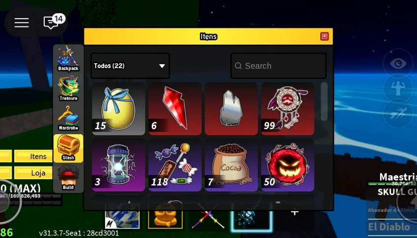 Conta de roblox blox fruits.