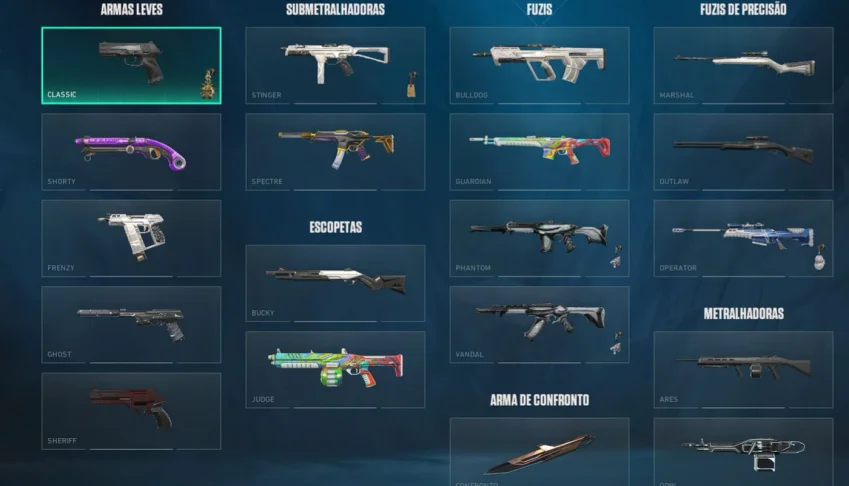 Conta valorant com várias skins