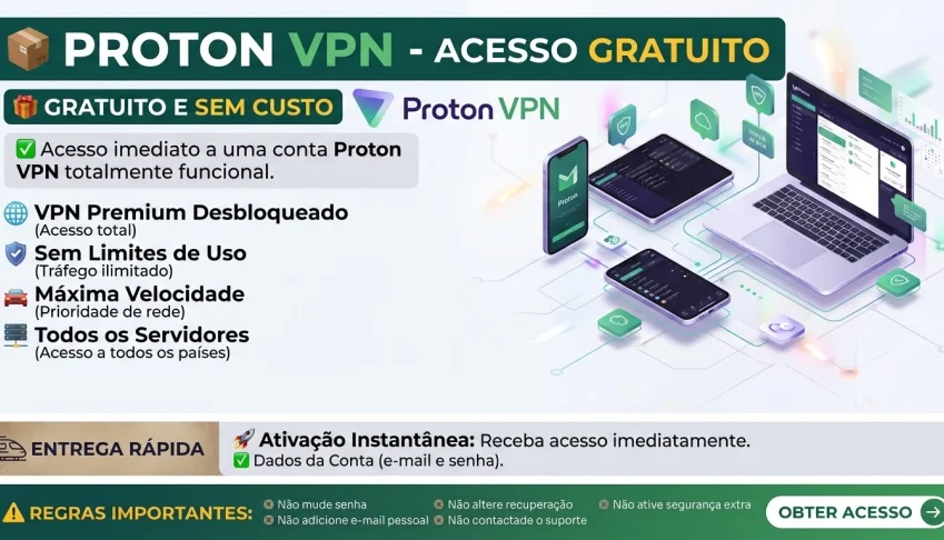 Conta Proton Vpn Unlimited 30 Dias