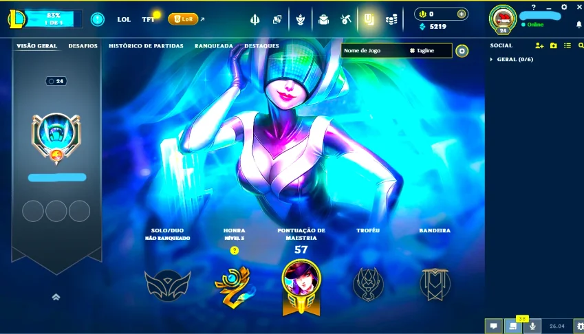 Conta Nfa + Skin Dj Sona + Skin Gangplank Nova Temível!!!