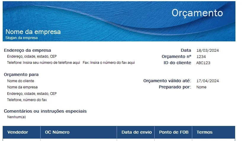 Planilha De Cotação De Preços Empresarial -Editável