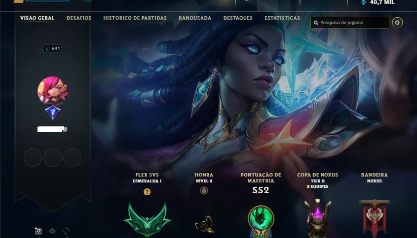 Conta De Lol Com 181 Skins, Esmeralda Level 691, Ja Foi D2