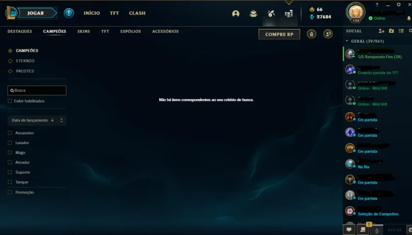 Conta lvl 30 138 Champs