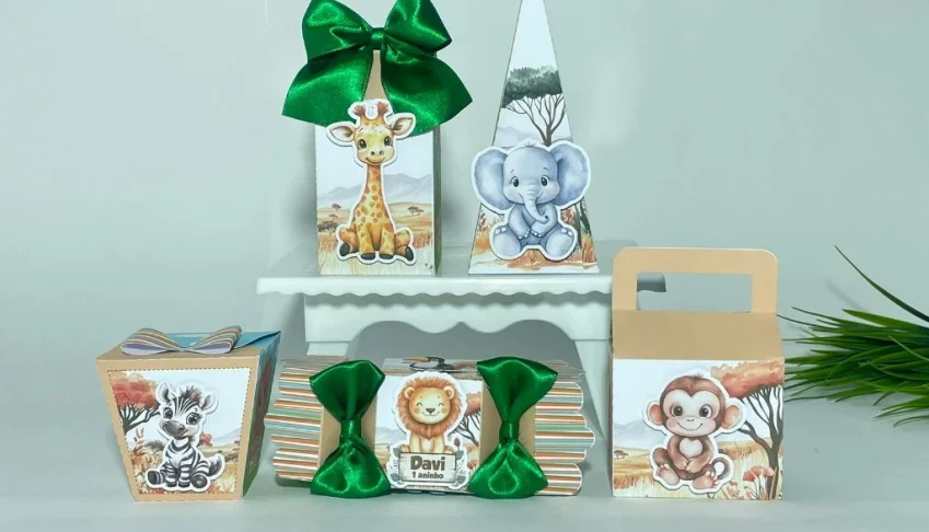 Kit Festa 20 Lembrancinhas Safari Personalizadas