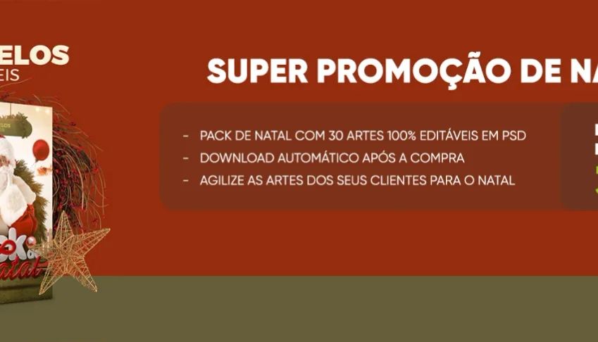Pack De Natal Com 30 Artes 100% Editáveis Em Psd