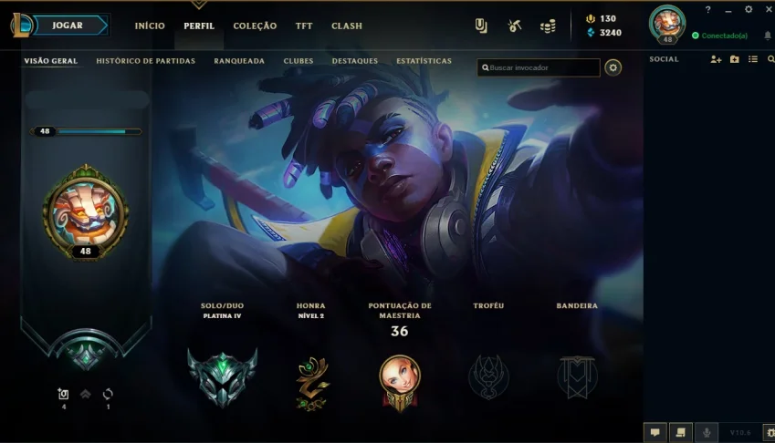 Conta LoL Platina IV + Aatrox Vitorioso + Ekko True Damage