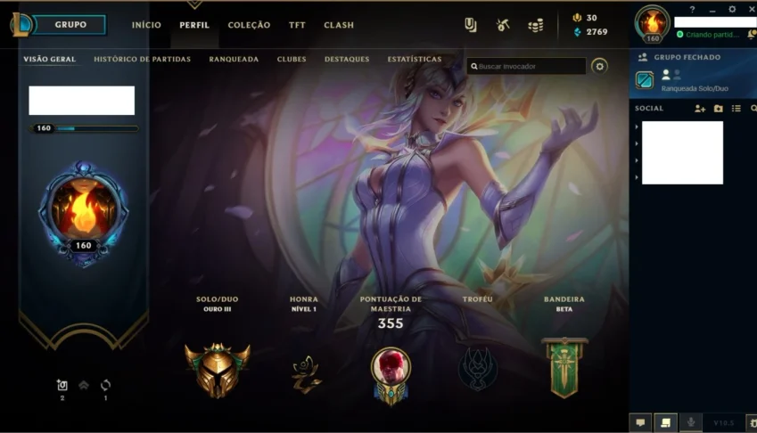 Conta League Of Legends Ouro 3 85 Campeões E 37 Skins