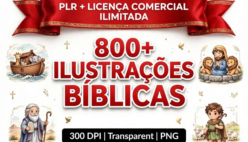 800+ Ilustrações Bíblicas Infantis Com Direitos Plr