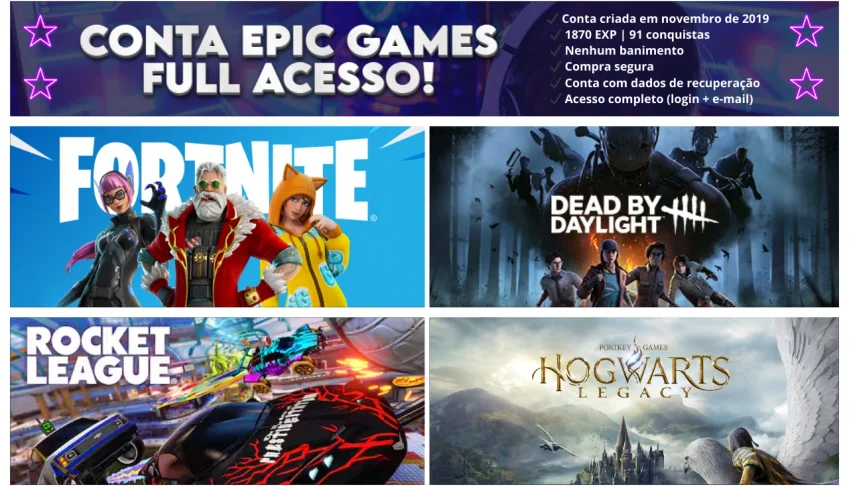 Conta Epic Games 2019 | Skins Em Jogos | Acesso Completo