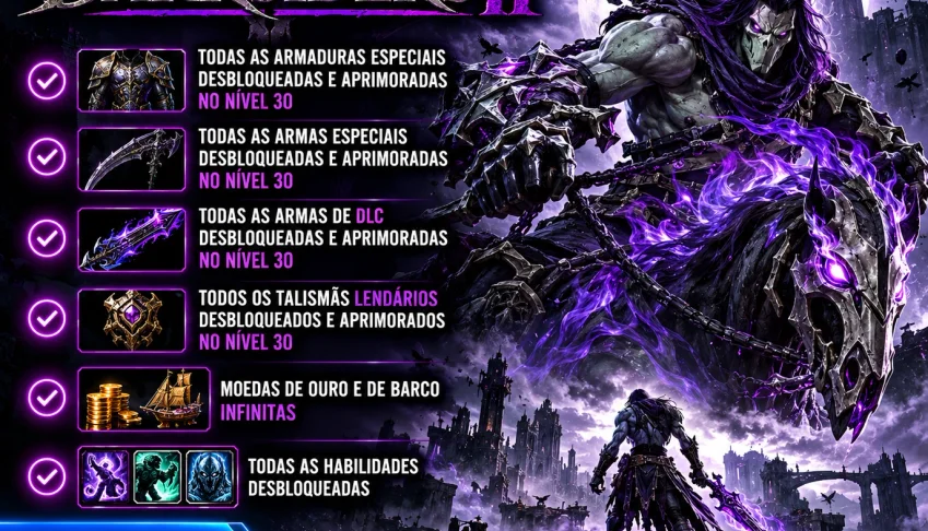 Darksiders 2 (PS5) - Armas, Armaduras, Talismans e mto mais!