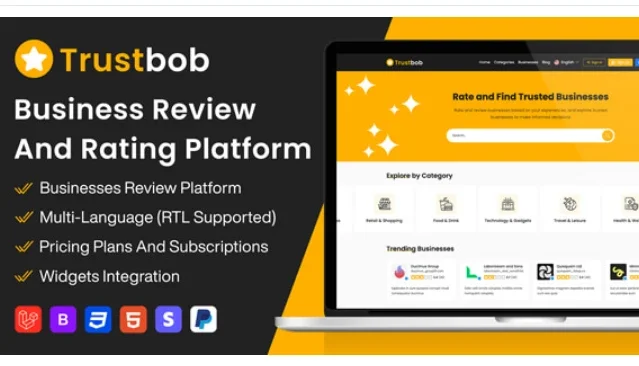 Trustbob – Business Review And Rating Platform (SAAS)