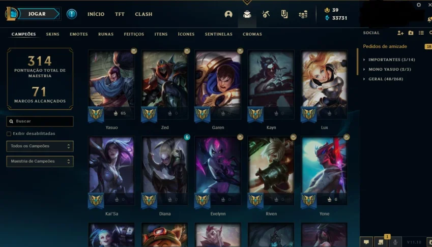 Conta lol com 132 skins + Diamante 4