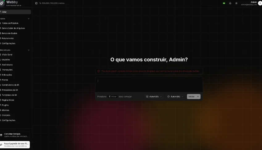 Webby v1.0.4 – Plataforma SaaS para criação de sites
