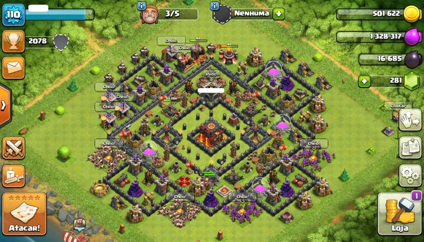 CLASH OF CLANS CV 10 LVL 110