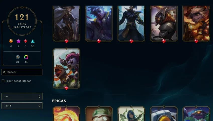 conta league diamond-s10 diamond-flex 121 skins